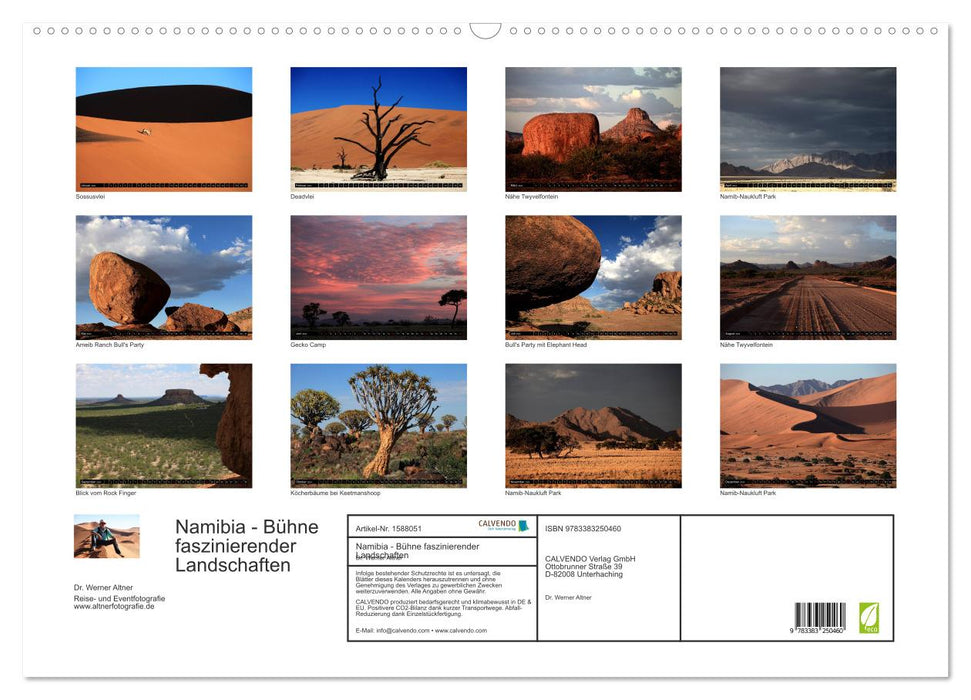 Namibie - scène de paysages fascinants (calendrier mural CALVENDO 2024) 