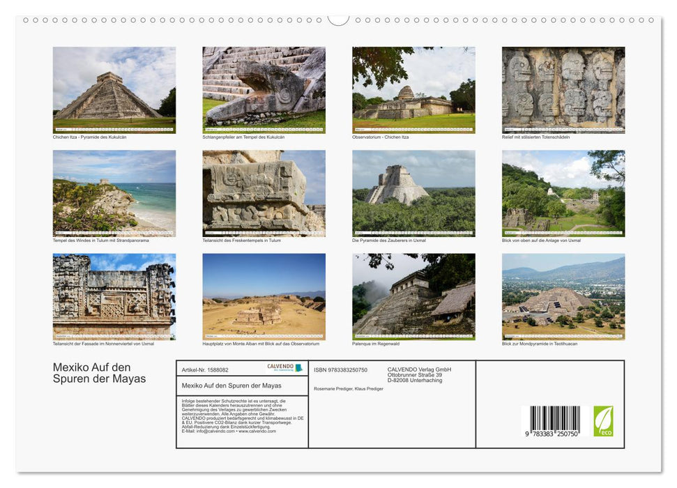 Mexique. Sur les traces des Mayas (Calendrier mural CALVENDO Premium 2024) 