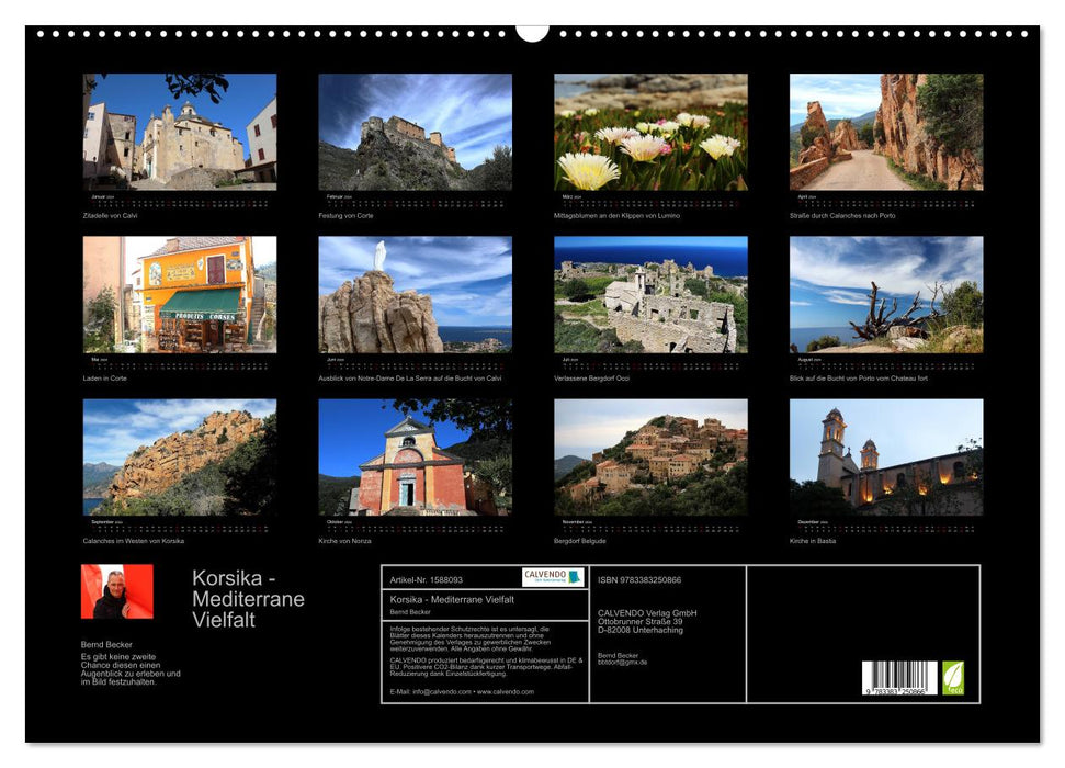 Korsika - Mediterrane Vielfalt (CALVENDO Wandkalender 2024)