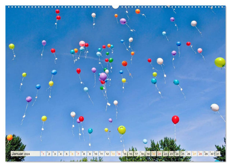 Mein schöner bunter Luftballon (CALVENDO Wandkalender 2024)