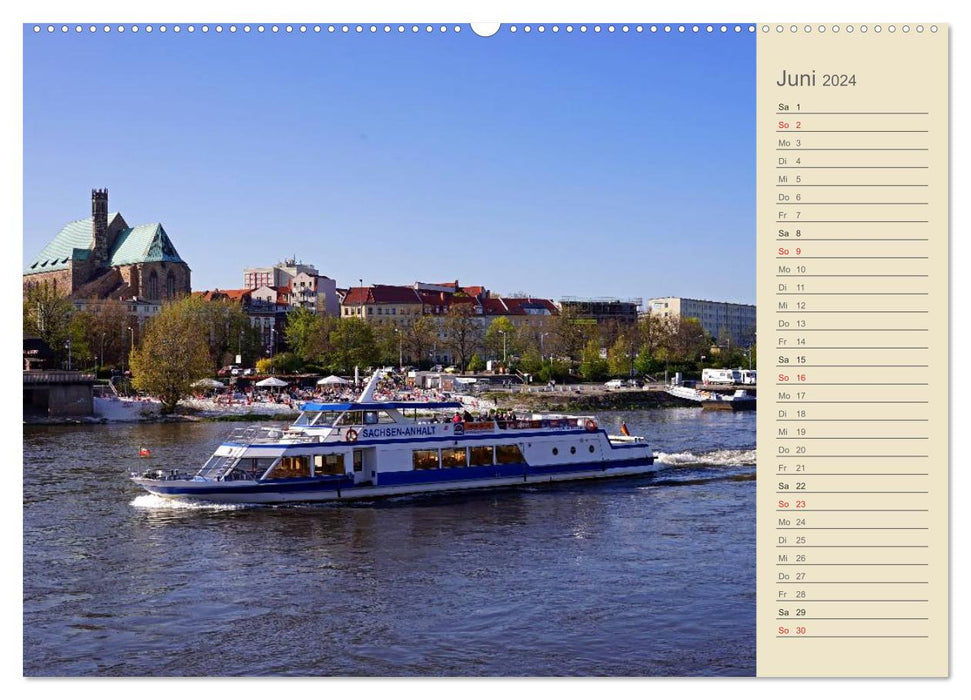 Magdeburg on the Elbe 2024 (CALVENDO Premium Wall Calendar 2024) 