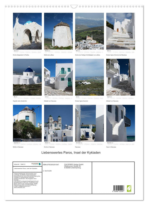 Adorable Paros, island of the Cyclades (CALVENDO wall calendar 2024) 