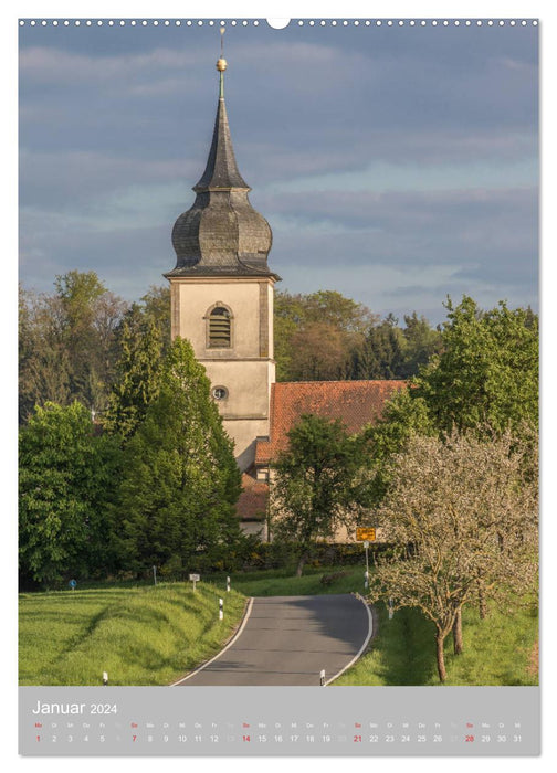 Church towers in Franconia (CALVENDO Premium Wall Calendar 2024) 