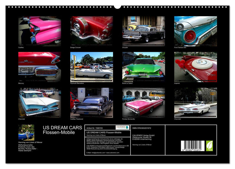 US DREAM CARS - Fin Mobile (CALVENDO Premium Wall Calendar 2024) 