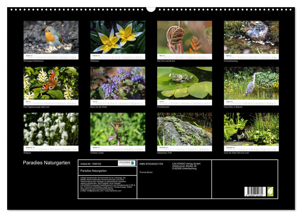 Paradise natural garden (CALVENDO wall calendar 2024) 