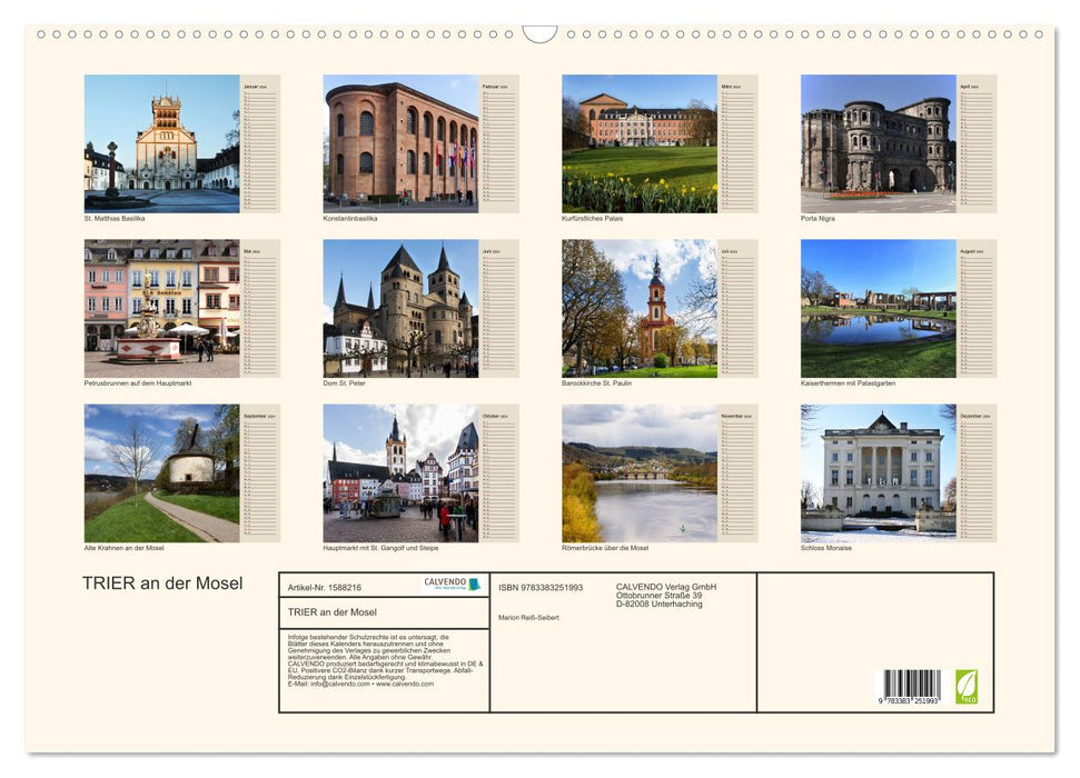 TRIER an der Mosel (CALVENDO Wandkalender 2024)