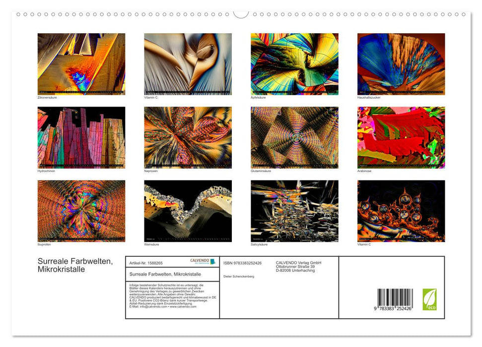 Surreal color worlds - microcrystals (CALVENDO Premium Wall Calendar 2024) 