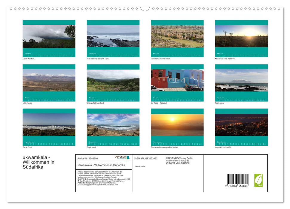 ukwamkela - Welcome to South Africa (CALVENDO Premium Wall Calendar 2024) 