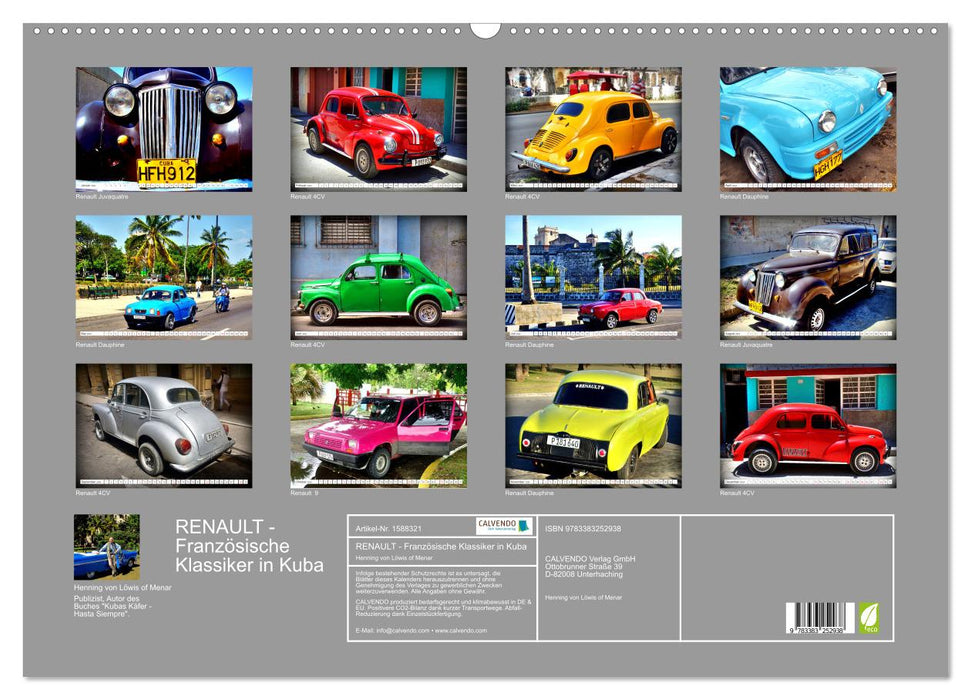 RENAULT - French classics in Cuba (CALVENDO wall calendar 2024) 