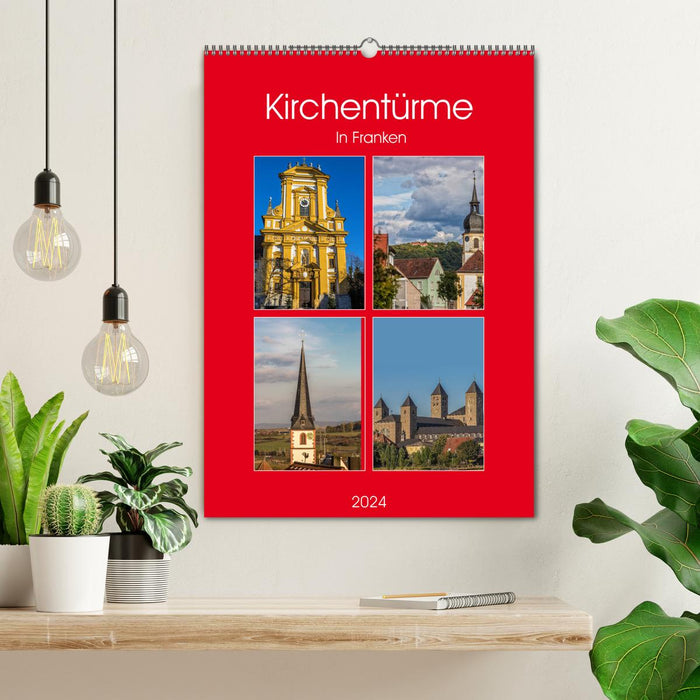 Church towers in Franconia (CALVENDO wall calendar 2024) 