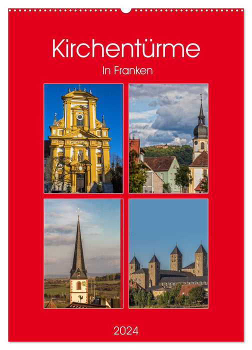 Church towers in Franconia (CALVENDO wall calendar 2024) 