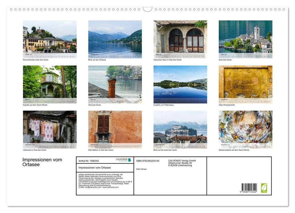 Impressions from Lake Orta (CALVENDO wall calendar 2024) 