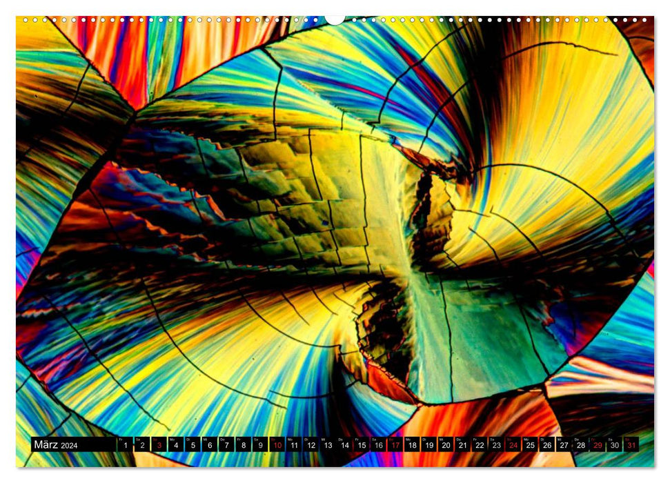 Mondes de couleurs surréalistes - microcristaux (Calendrier mural CALVENDO 2024) 