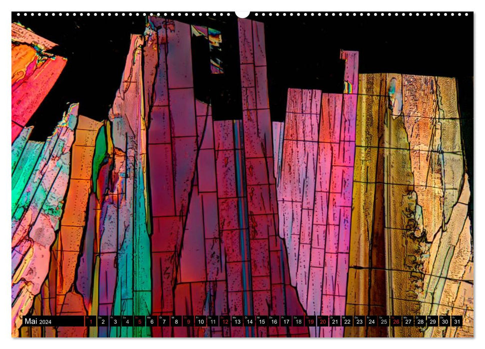 Mondes de couleurs surréalistes - microcristaux (Calendrier mural CALVENDO 2024) 