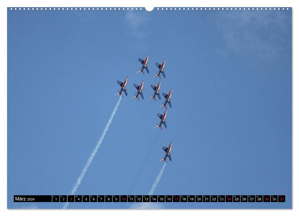 Augenblicke in der Luft: Patrouille de France (CALVENDO Wandkalender 2024)