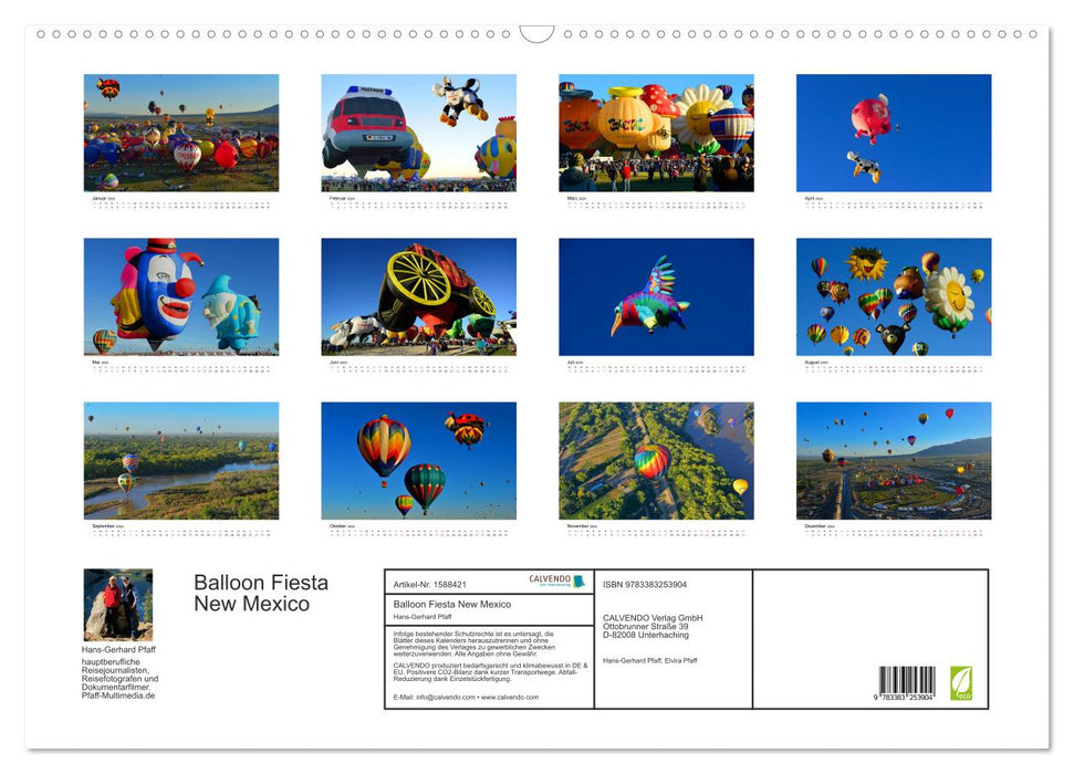 Balloon Fiesta New Mexico (CALVENDO Wandkalender 2024)