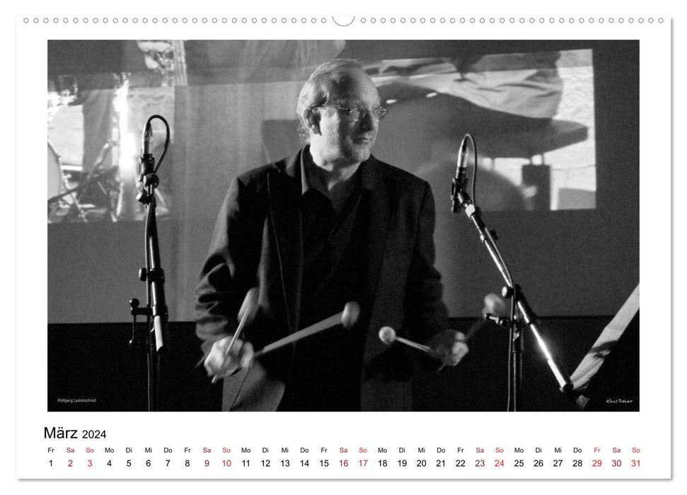 Internationale Meister des Jazz in Schwarzweiß (CALVENDO Premium Wandkalender 2024)