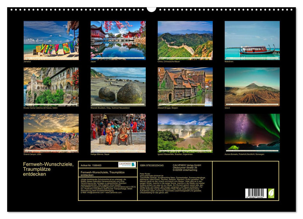 Wanderlust dream destinations, discover dream places (CALVENDO wall calendar 2024) 