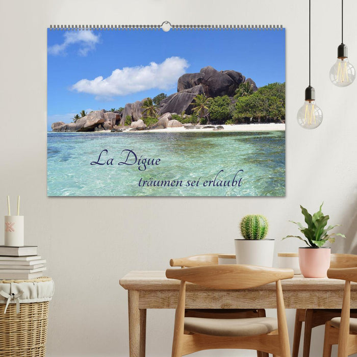 La Digue, rêver est permis (Calendrier mural CALVENDO 2024) 