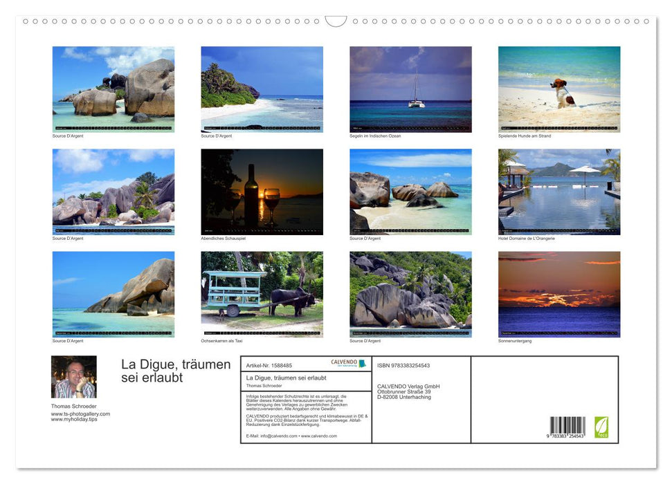 La Digue, rêver est permis (Calendrier mural CALVENDO 2024) 