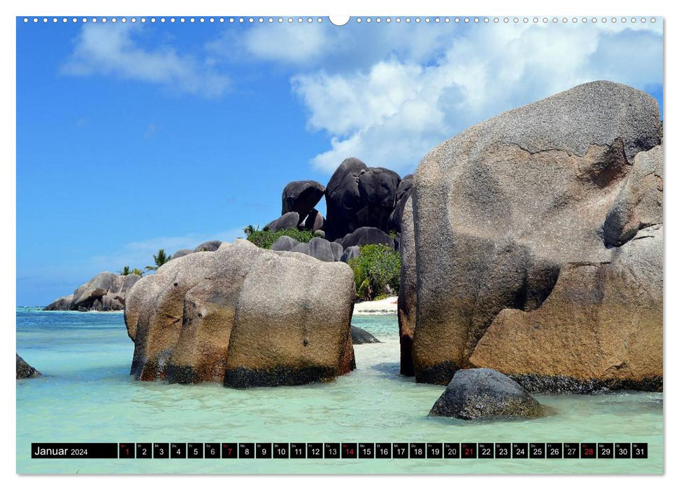 La Digue, rêver est permis (Calendrier mural CALVENDO 2024) 