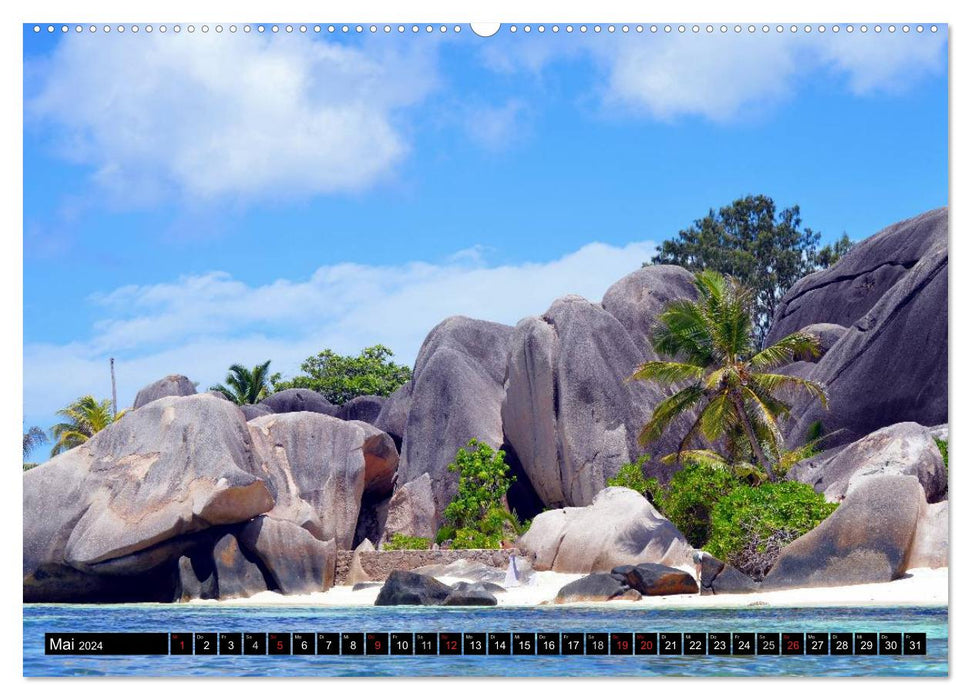 La Digue, rêver est permis (Calendrier mural CALVENDO 2024) 