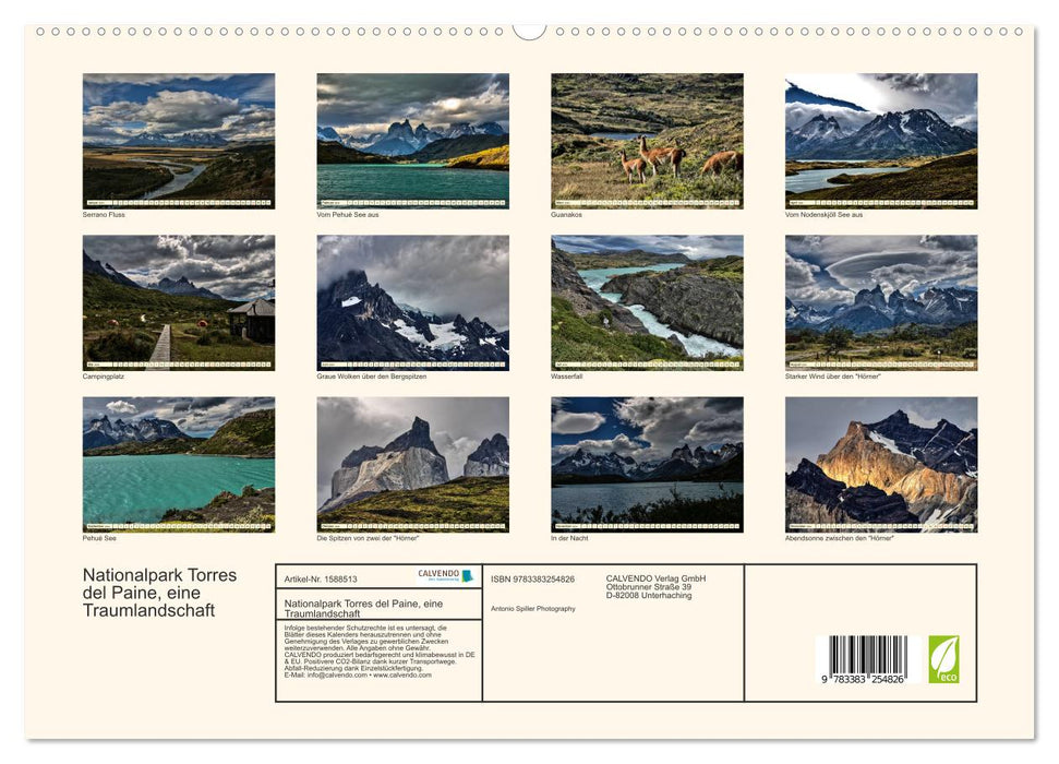 Nationalpark Torres del Paine, eine Traumlandschaft (CALVENDO Premium Wandkalender 2024)