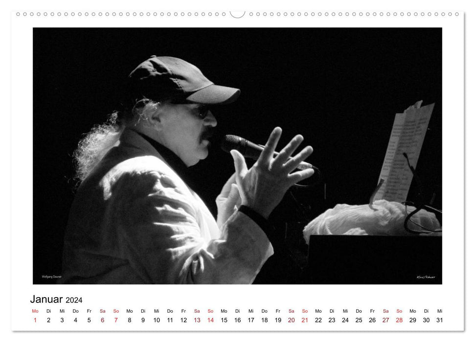 Internationale Meister des Jazz in Schwarzweiß (CALVENDO Wandkalender 2024)