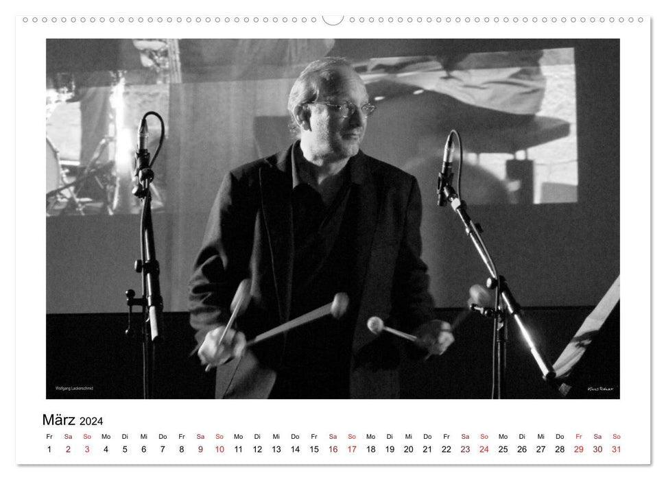 Internationale Meister des Jazz in Schwarzweiß (CALVENDO Wandkalender 2024)