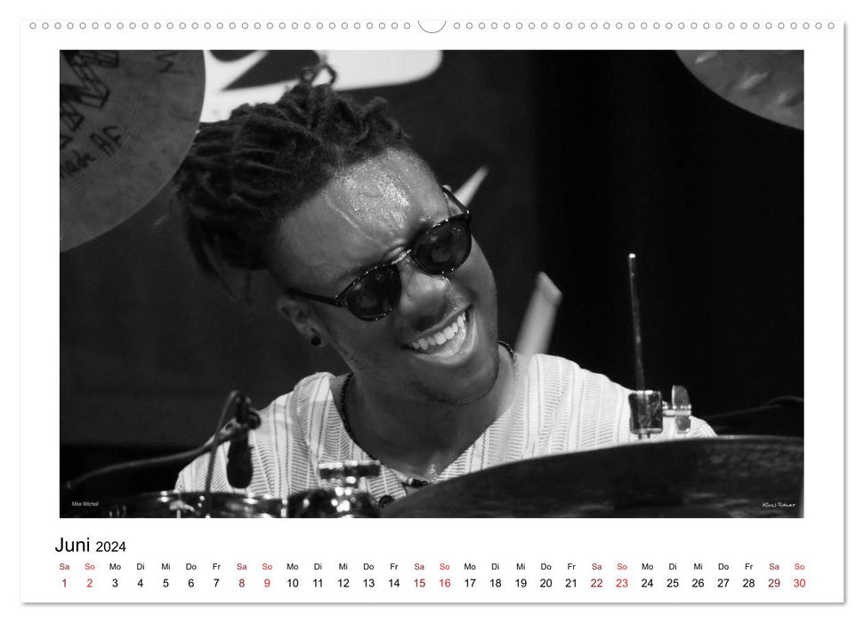 Internationale Meister des Jazz in Schwarzweiß (CALVENDO Wandkalender 2024)