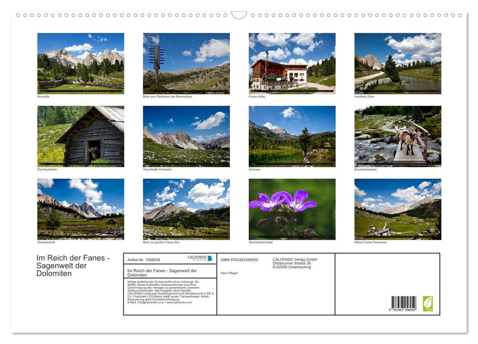 In the realm of Fanes - legendary world of the Dolomites (CALVENDO wall calendar 2024) 