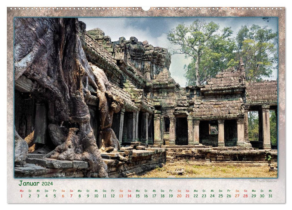 Kambodscha, Angkor Thom, Angkor Wat und Bayon (CALVENDO Wandkalender 2024)