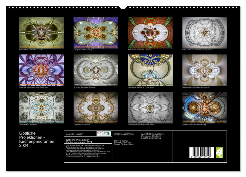 Divine Projections - Church Panoramas (CALVENDO Premium Wall Calendar 2024) 