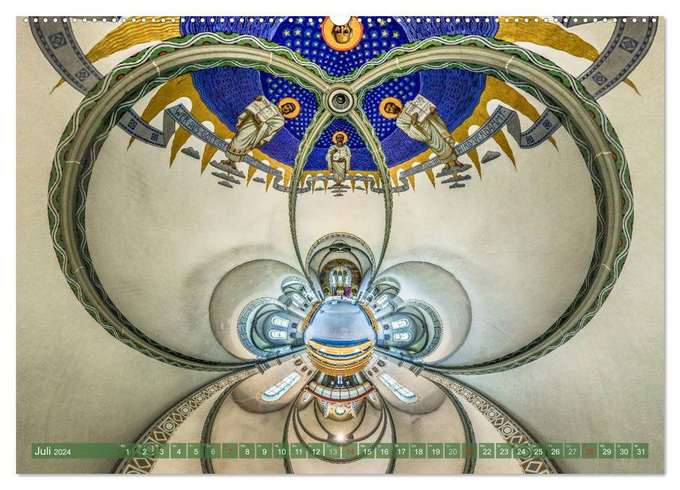 Göttliche Projektionen - Kirchenpanoramen (CALVENDO Premium Wandkalender 2024)
