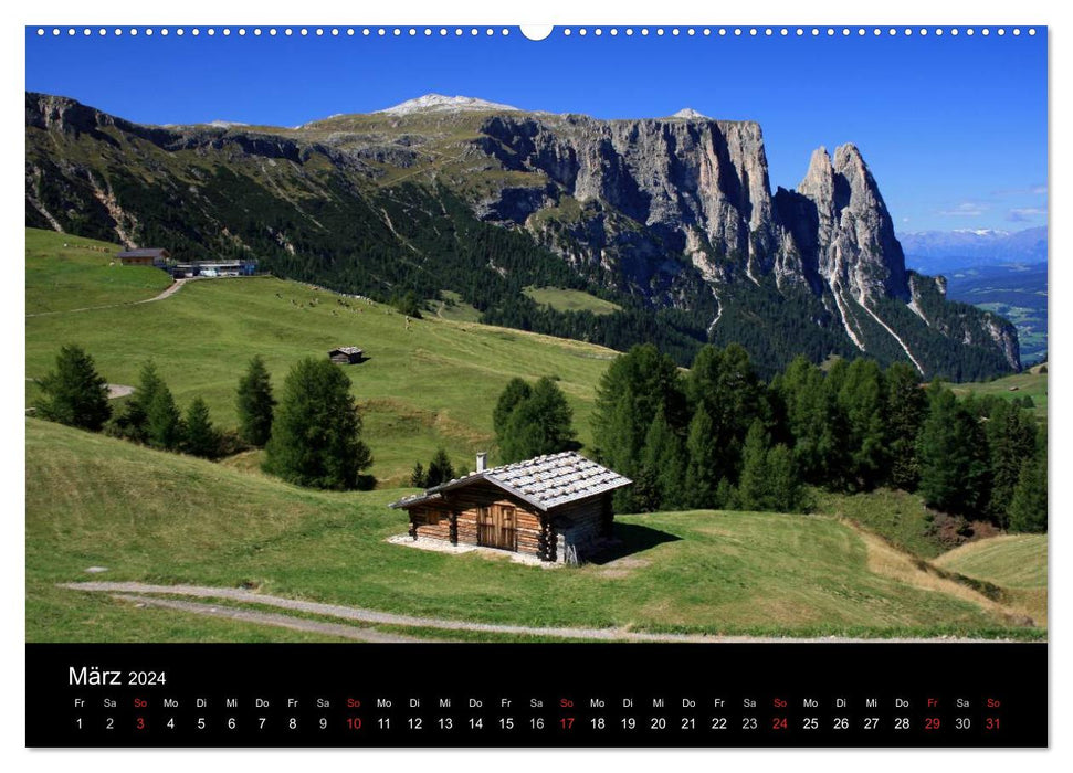 Alpe di Siusi - Seiser Alm (CALVENDO Premium Wandkalender 2024)