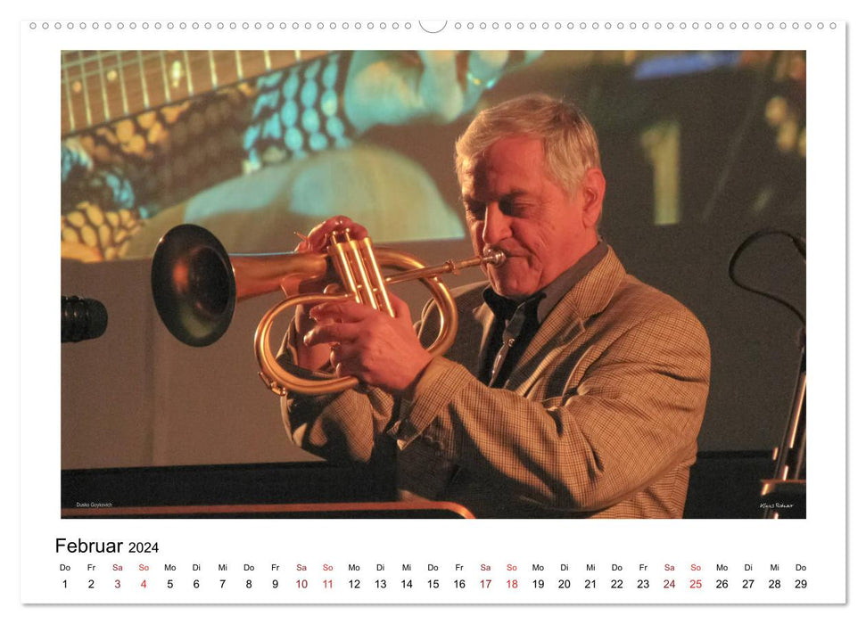 Internationale Meister des Jazz in Farbe (CALVENDO Premium Wandkalender 2024)