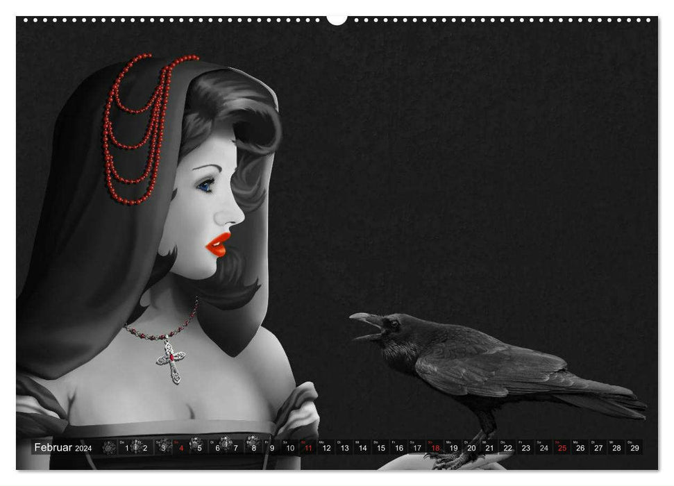 Red like love by Mausopardia (CALVENDO wall calendar 2024) 