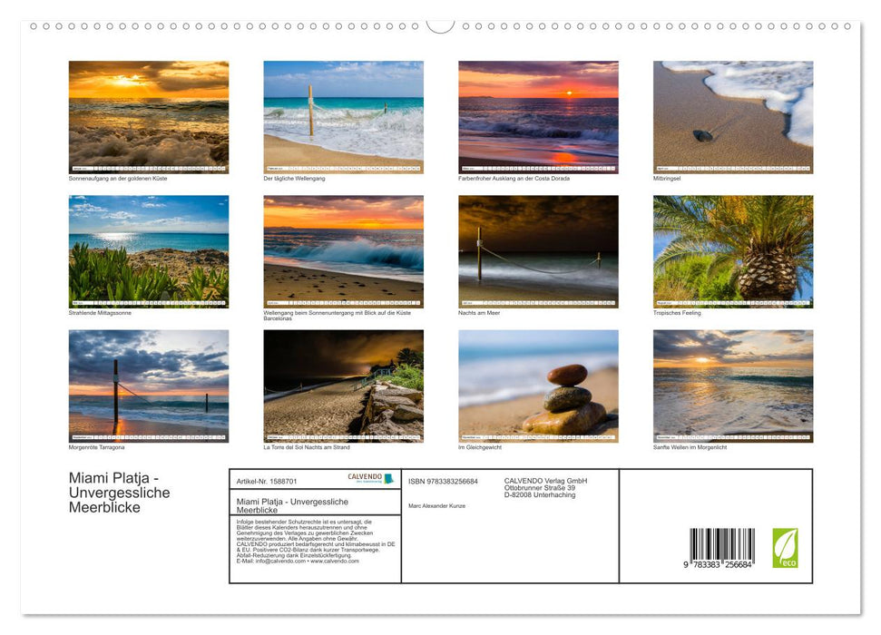 Miami Platja - Unforgettable sea views (CALVENDO Premium Wall Calendar 2024) 