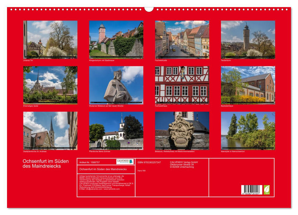 Ochsenfurt in the south of the Main Triangle (CALVENDO wall calendar 2024) 