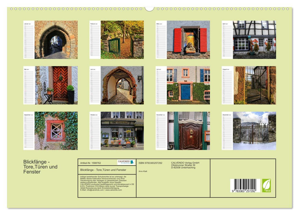 Blickfänge - Tore, Türen und Fenster (CALVENDO Premium Wandkalender 2024)