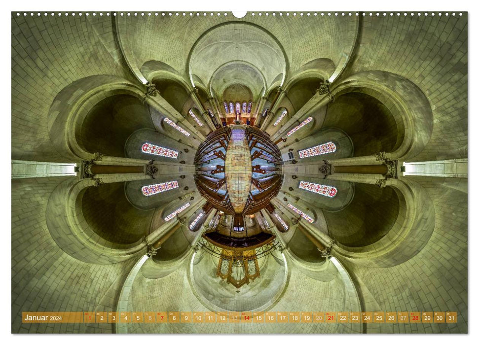 Göttliche Projektionen - Kirchenpanoramen (CALVENDO Wandkalender 2024)