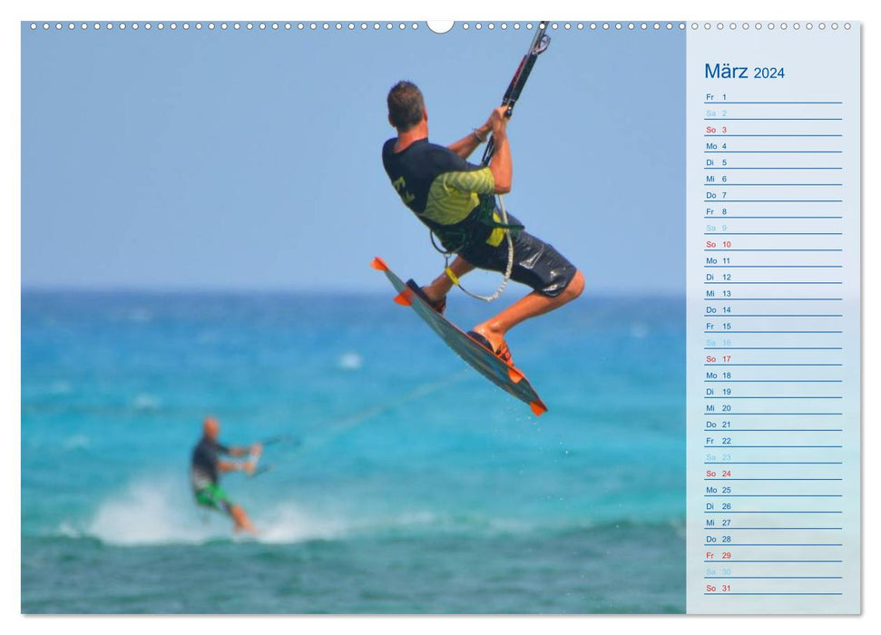 Kitesurfing - wind and waves (CALVENDO Premium Wall Calendar 2024) 