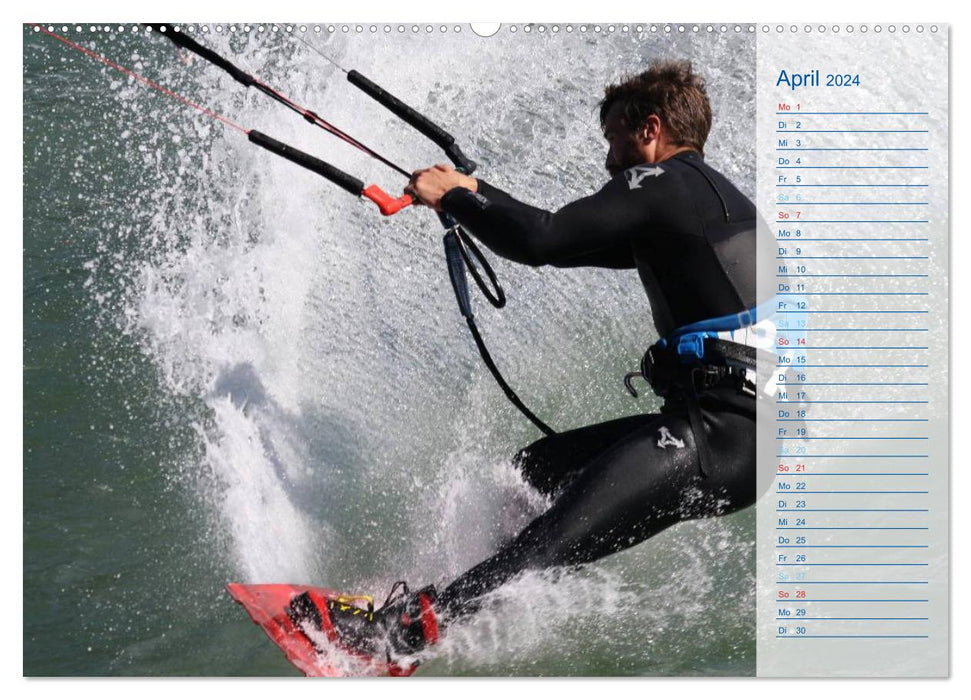 Kitesurfen - Wind und Wellen (CALVENDO Premium Wandkalender 2024)