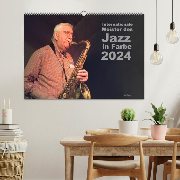Masters internationaux du jazz en couleur (Calendrier mural CALVENDO 2024) 