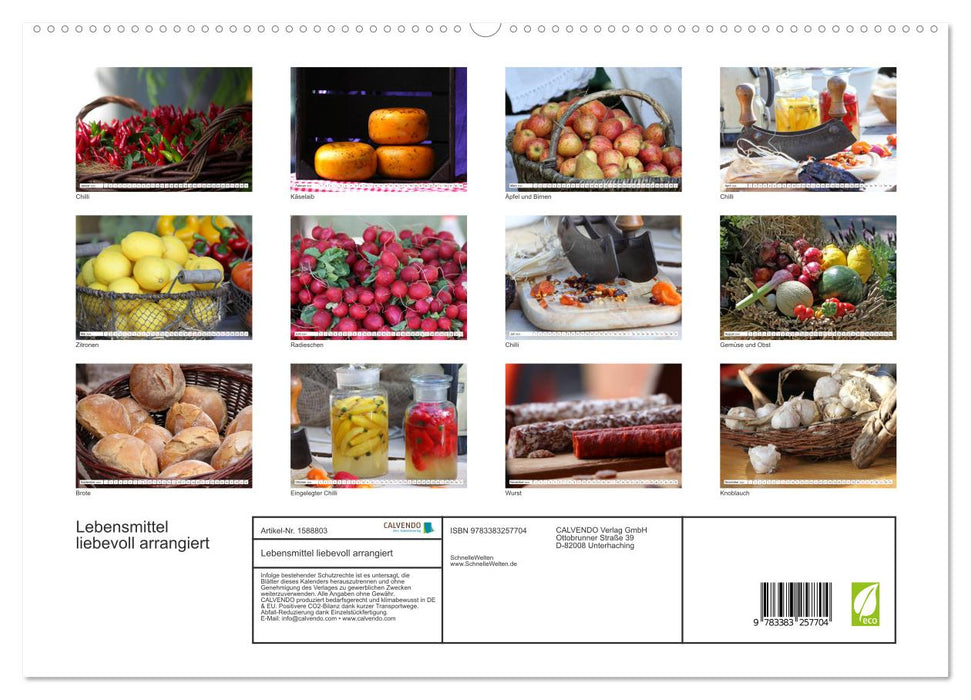 Lebensmittel liebevoll arrangiert (CALVENDO Premium Wandkalender 2024)