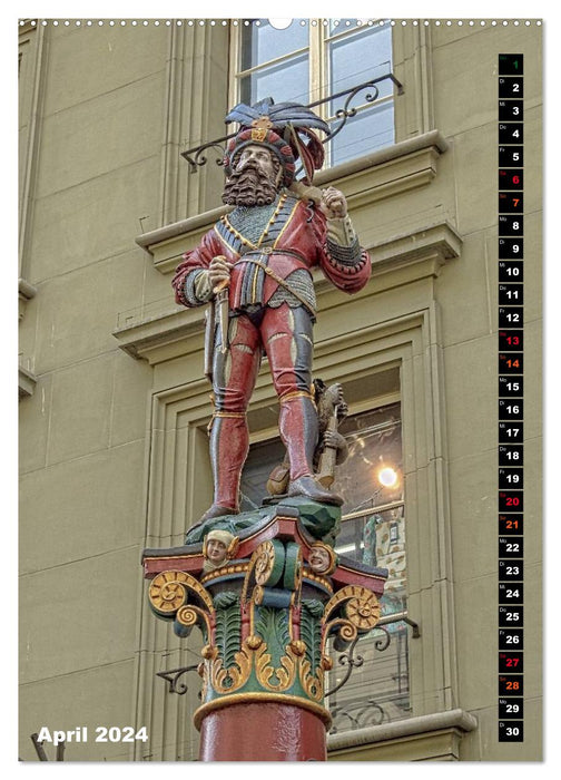 Die Brunnenfiguren von Bern (CALVENDO Wandkalender 2024)