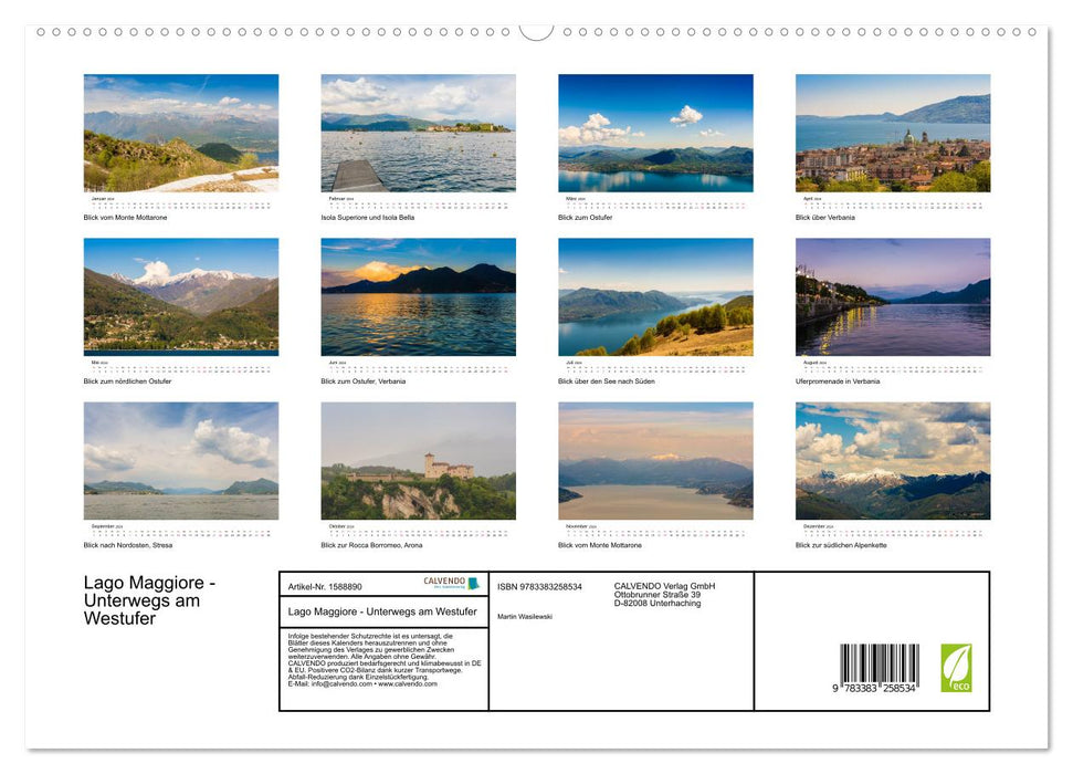 Lake Maggiore - Out and about on the west bank (CALVENDO Premium Wall Calendar 2024) 