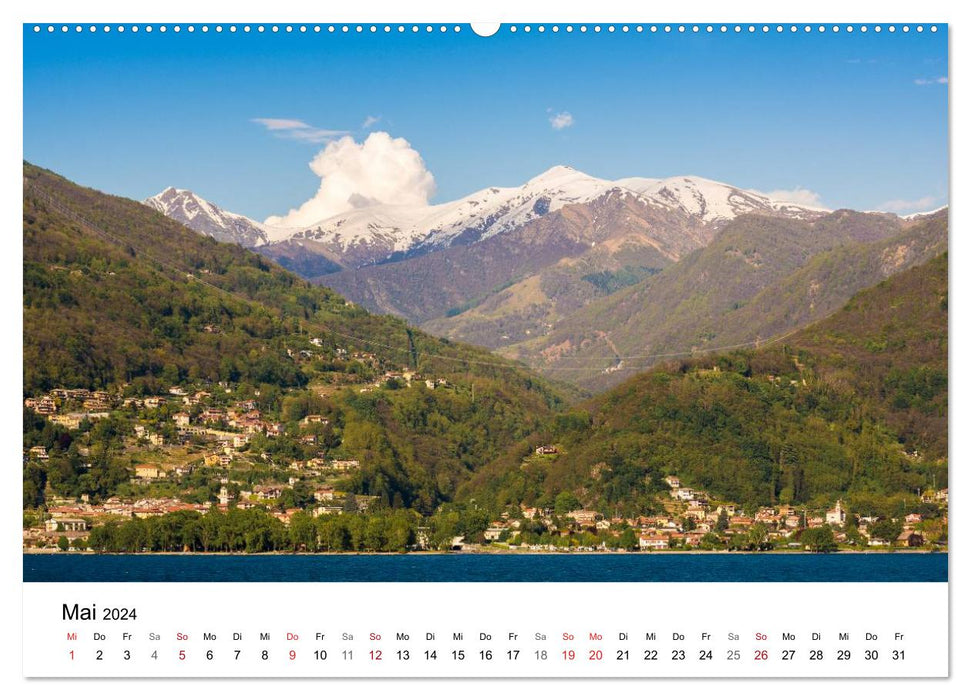 Lac Majeur - En déplacement sur la rive ouest (Calendrier mural CALVENDO Premium 2024) 