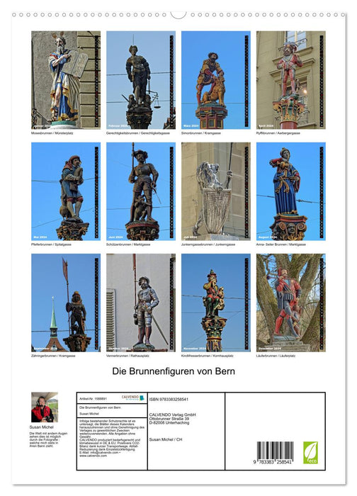 Les figures de fontaines de Berne (calendrier mural CALVENDO Premium 2024) 