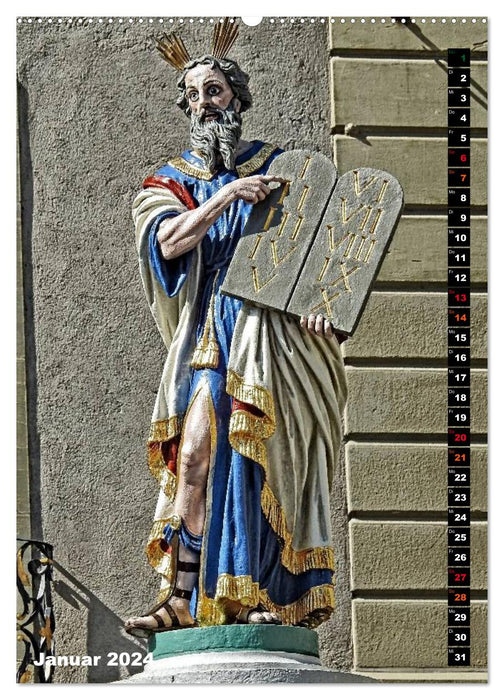 Die Brunnenfiguren von Bern (CALVENDO Premium Wandkalender 2024)
